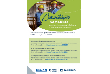 Samarco oferece qualificação profissional para moradores de Anchieta, Guarapari e Piúma