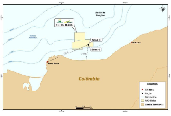 Petrobras informa sobre teste de formação na Colômbia