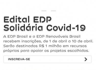 EDP apoia iniciativas no combate ao Coronavírus em comunidades vulneráveis