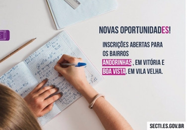 OportunidadES abre 600 vagas em Boa Vista, Vila Velha, e Andorinhas, em Vitória