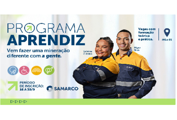 Estão abertas as inscrições para o Programa Aprendiz Samarco
