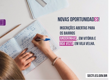 OportunidadES abre 600 vagas em Boa Vista, Vila Velha, e Andorinhas, em Vitória