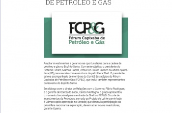 Petrolífera Shell ingressará no Fórum Capixaba de Petróleo e Gás