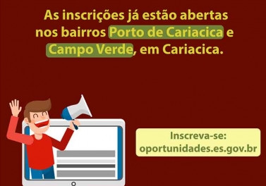 Mais 610 vagas estão abertas pelo OportunidadES em Cariacica