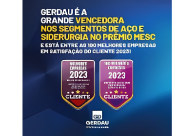 Gerdau é vencedora no segmento de aço no Prêmio MESC 2023