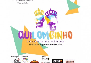 Colônia de férias "Quilombinho" abre inscrições para criançada nesta terça-feira