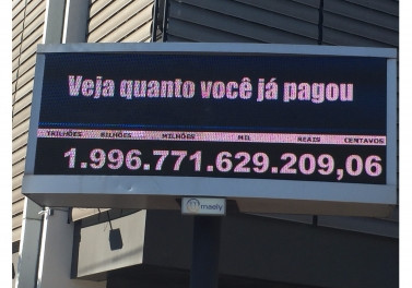 Impostômetro bateu recorde de R$ 2 trilhões nesta quinta-feira (29)